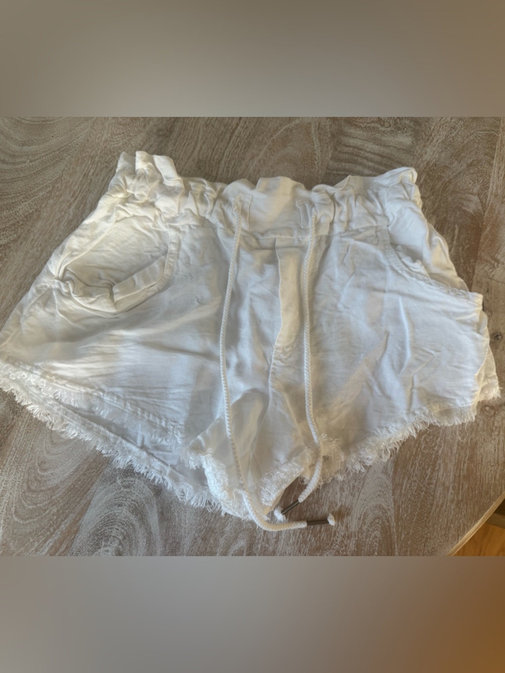 Young Fabulous and Broke linen rayon white drawstring shorts